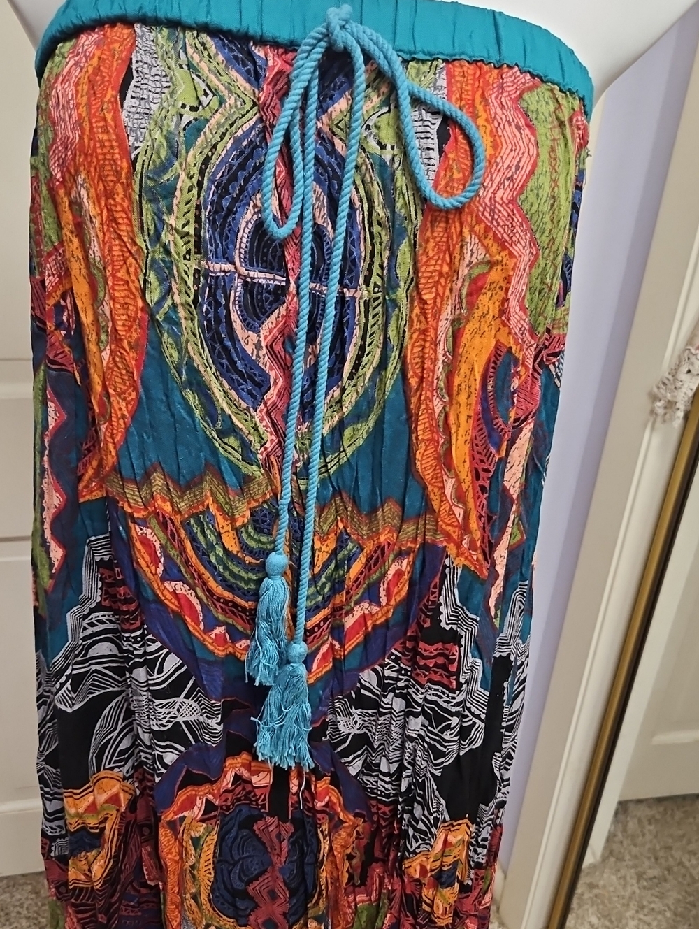 Angie Fall Autumn Bohemian Multi-Color Strapless Dress Or Skirt - Picture 4 of 8